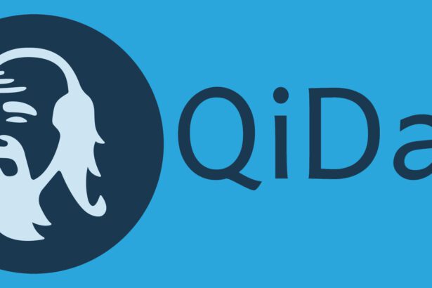 QiDao logo on blue background